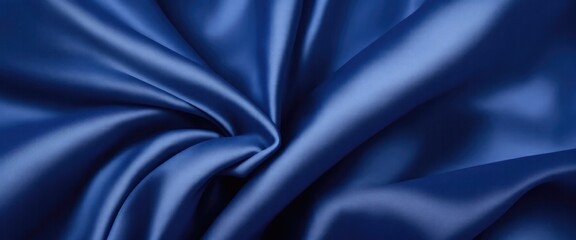 Fototapeta premium Luxurious Blue Silk Fabric with Elegant Rich Folds