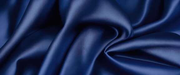 Obraz premium Luxurious Blue Silk Fabric with Elegant Rich Folds