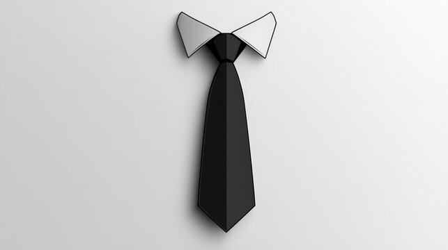 Modern Black Tie Icon Illustration for Corporate Branding and Professional Designs