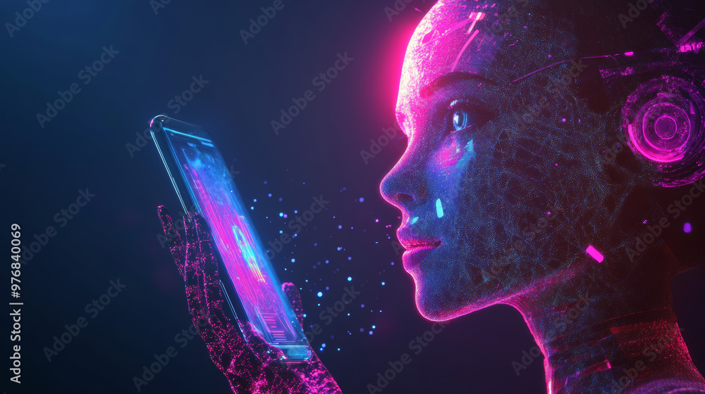 Poster artificial intelligence grants access to information and data in online networks through a smartphon