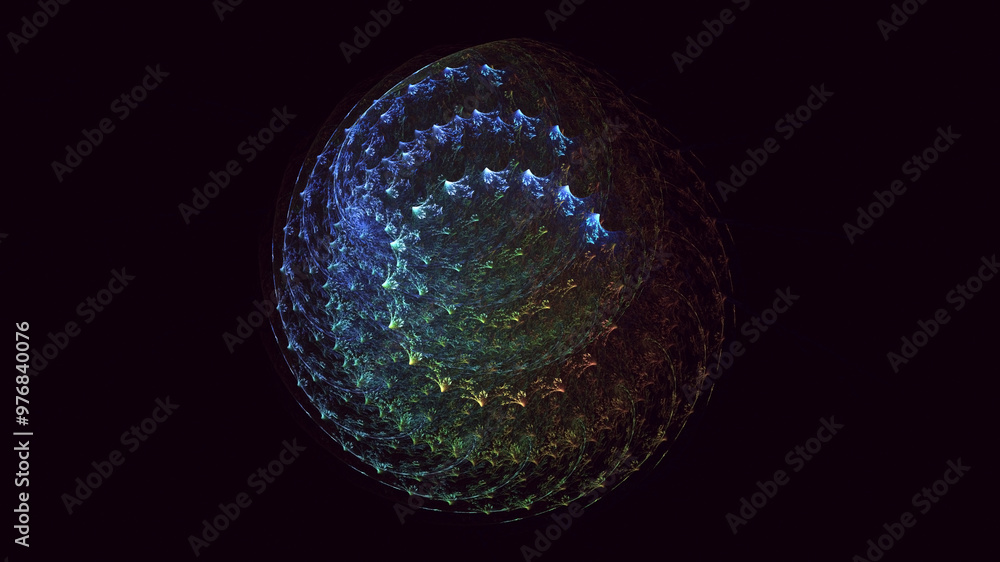 Aufkleber 3d manual rendering abstract round hole light background. its not ai generatd illustration.