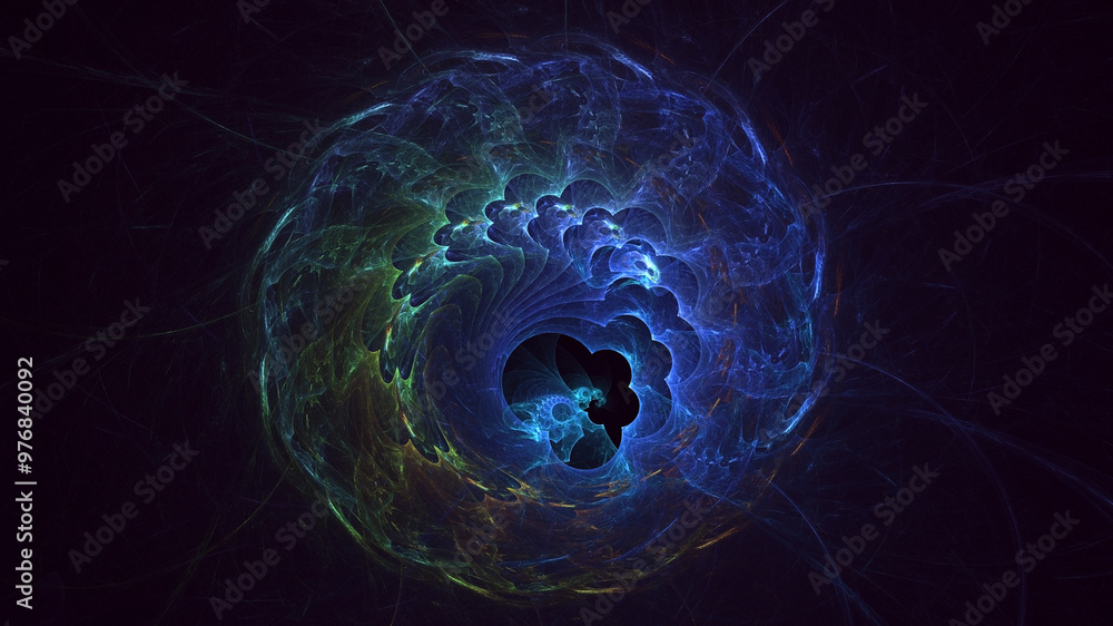 Aufkleber 3d manual rendering abstract round hole light background. its not ai generatd illustration.