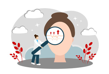 Wrinkles on the eye of a woman. The concept of youth. Beautician