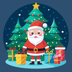 santa claus with christmas gifts