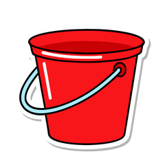 Sticker design with a red bucket on a isolated white background (14)