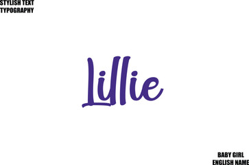 Lillie Female Name - in Stylish Cursive Typography Text