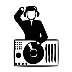 Simple music icon logo design of musical instruments, musical instrument silhouettes. Musical instrument elements for designs with entertainment concepts, music festivals
