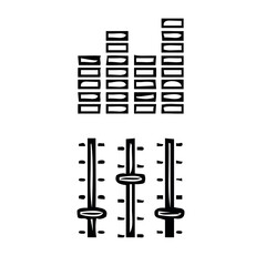 Simple music icon logo design of musical instruments, musical instrument silhouettes. Musical instrument elements for designs with entertainment concepts, music festivals