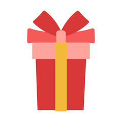 A red box with a yellow ribbon on top