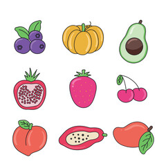 Cute cartoon fruit collection