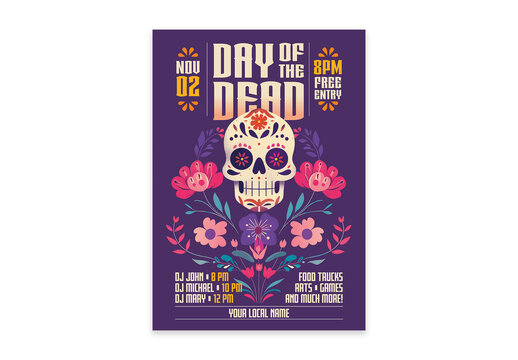 Day of the Dead Party Poster AI