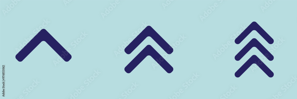 Poster swipe up icon button. scroll arrow up icon sign with three arrows direction