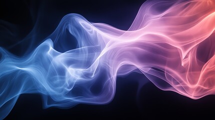 Obraz premium Abstract colorful smoke swirls on a black background.