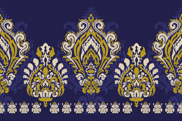 Saree Sarong Motifs Ikat floral paisley embroidery floral.ikat ethnic oriental pattern traditional.Ikat embroidery style abstract embroidery design for texture,fabric,clothing,wrapping,decoration