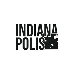 indianapolis city symbol, map icon with vector silhouette