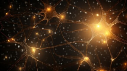 Golden Neuron Network - Abstract Background