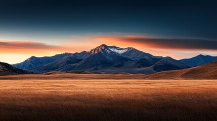Mountain Landscape at Sunset