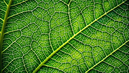 Close up macro photo of a vibrant green leaf with intricate veins, leaf, macro, close up, detail, nature, plant, green