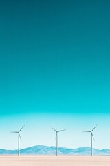 wind turbines in a desert landscape