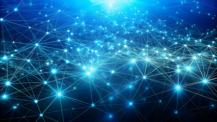 Fototapeta premium Luminous network of connections resembling deep sea marine life , deep sea, network, connections, luminous
