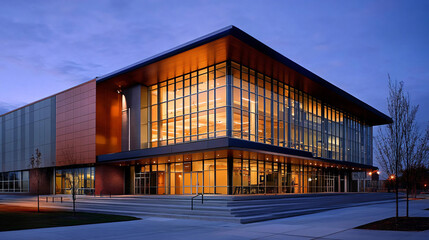 Obraz premium A modern performance arts center with a sleek, multi-purpose design.