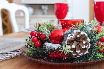 Christmas Table Setting. Holiday Decor