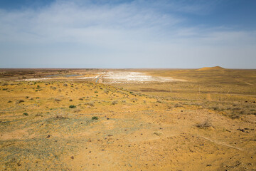 View of the desert in the Chilpik region of Karakalpakstan