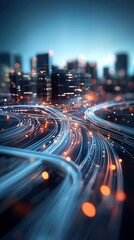 39. AI-driven world, advanced infrastructure, futuristic cityscape, digital networks
