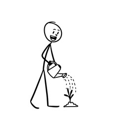 someone is watering the plants, so that they grow quickly and big