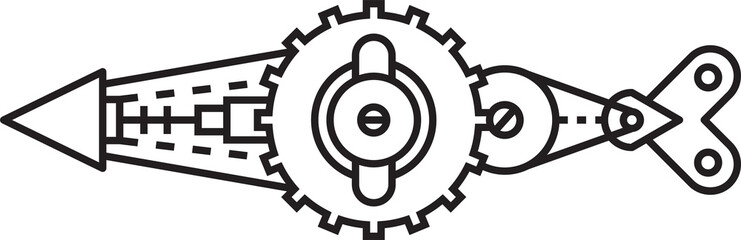 Arrow Steampunk Line Art
