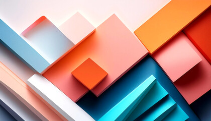 Fototapeta premium Colorful Diagonal Geometric Art Composition
