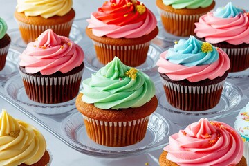 Vibrant Personalized Cupcakes on Clear Background - Charming Dynamic Sweet Treats