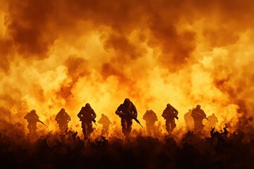Fototapeta premium A close-up image of a fire burning on a dark black background. Ideal for adding a dramatic touch to designs. Beautiful simple AI generated image