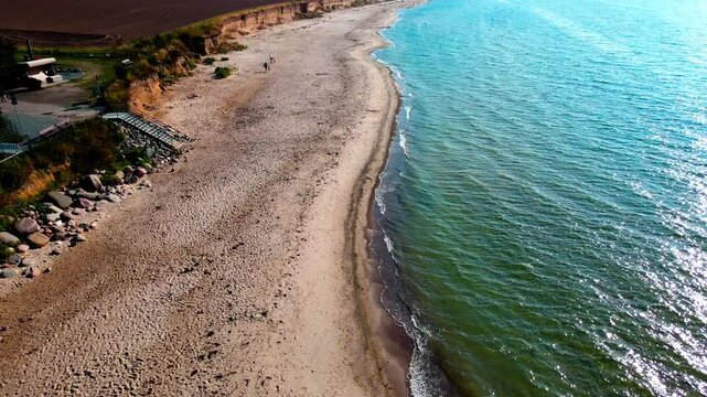 Drone view of the cliff at the Island of Fehmarn