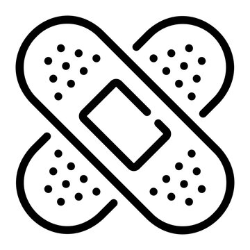 crossed bandages outline clip art preview
