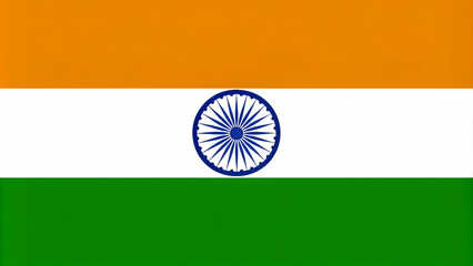 Indian flag with national symbols in a 2D flat design, India, flag, tricolor, national emblem, Ashoka Chakra