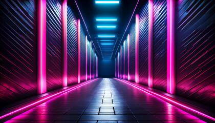 Fototapeta premium Cyberpunk-Inspired Tunnel Design