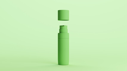 Beauty and skincare foundation bottle tube cosmetic product container personal care monochrome green pale mint green background
