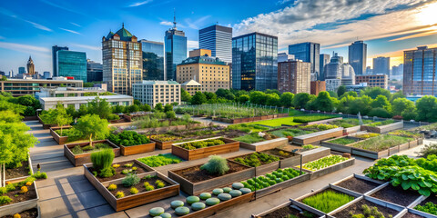 Vibrant urban farming initiative transforming city spaces, sustainable, urban, farming, initiative, underutilized