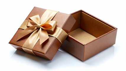 Luxury gift box open on white background with space for text, luxury, gift, box, open, white background, space, copy space