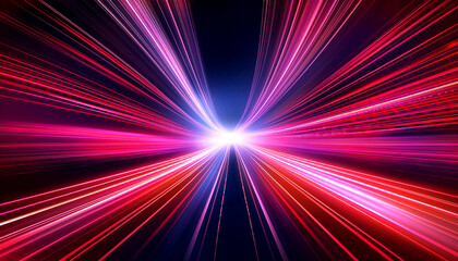 Dynamic Burst of Neon Light Streaks