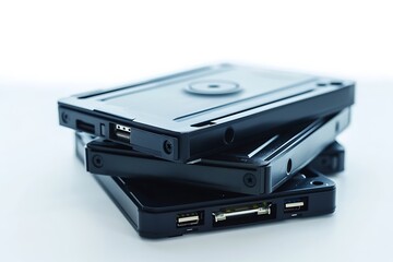 External Drive Bays isolated on white background. 3D rendering.