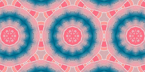 Abstract Pink White Blue Pastel Kaleidoscope Geometry Psychedelic Art Pattern Background