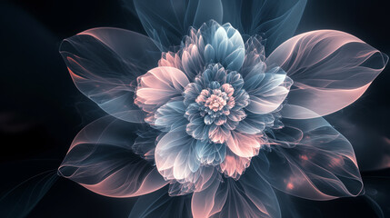 Translucent Petals in Gradient Flower Formation