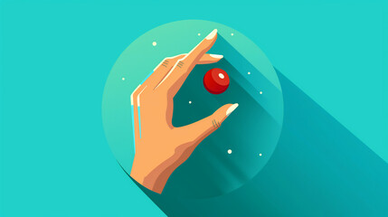 Minimalist Hand Holding Red Pill Illustration