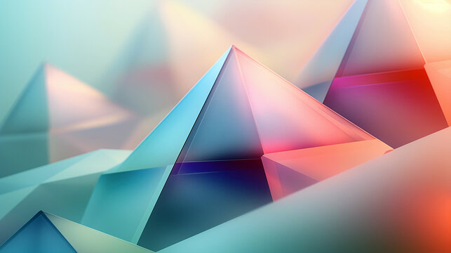 Minimalist Geometric Shapes with Soft Pastel Gradient Background