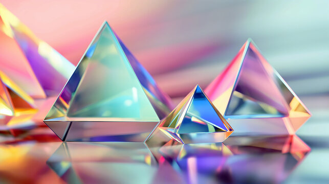 Minimalist Geometric Shapes with Soft Pastel Gradient Background