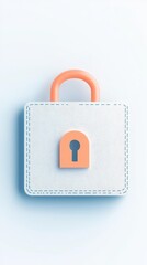 A modern digital illustration of a padlock with a soft color palette, symbolizing security and protection.