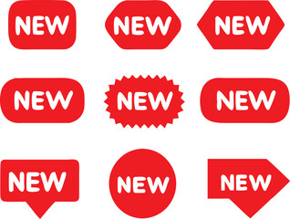 New tag, label set. Vector illustration