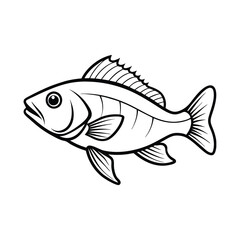 sea-fish line art vector illustration.